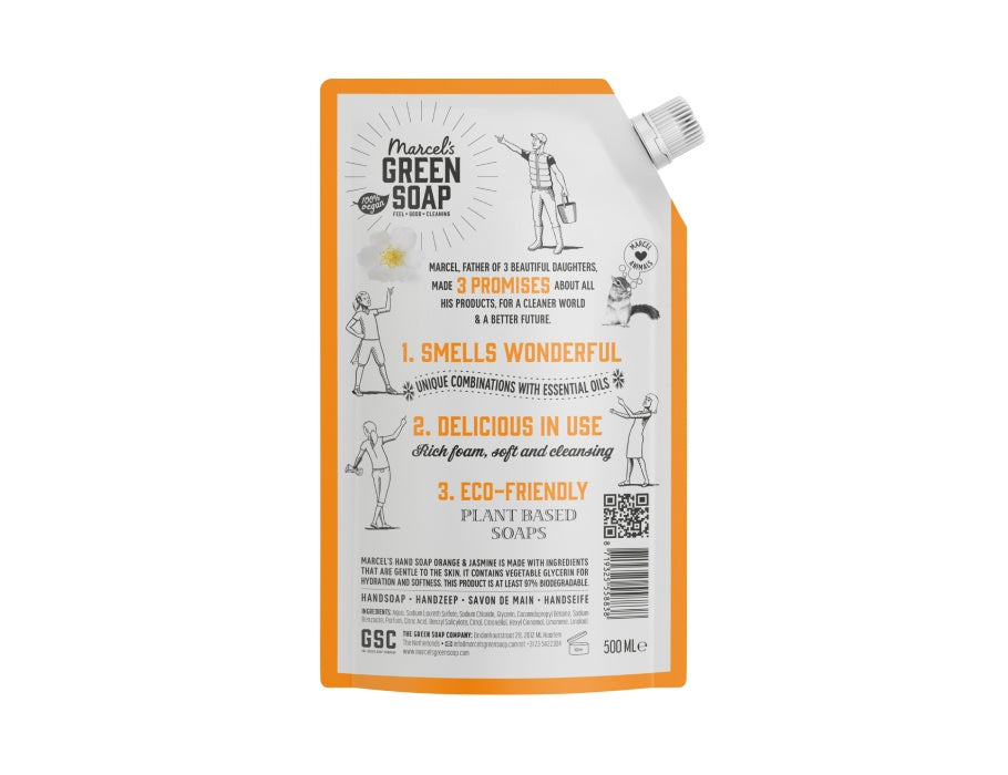 Handzeep Sinaasappel & Jasmijn 500ml navulzak