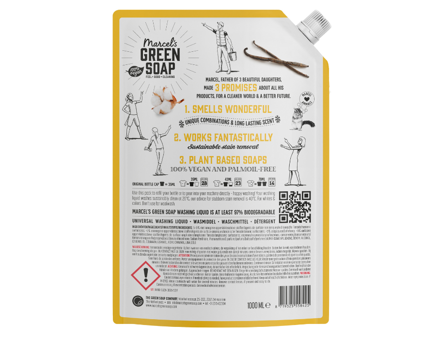 Wasmiddel Kleur - Vanilla Cotton - Navulling - 1 liter (out of stock)