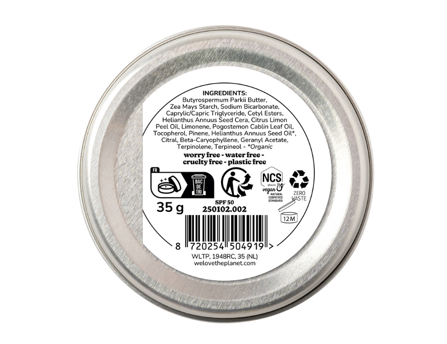 Zonnebrand - Blikje - SPF50 - Vegan - 35 gram