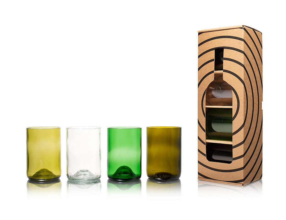 Rebottled Drink Glazen 4-pack - Kleur Mix