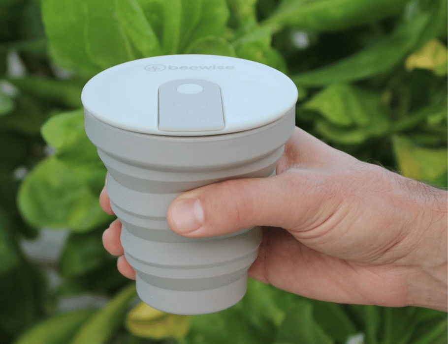 Opvouwbare Lichtgrijze Siliconen Reisbeker 235ml
