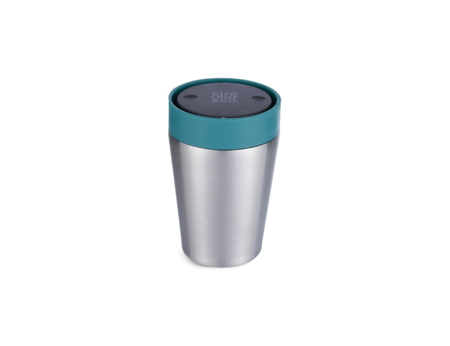 Koffiebeker - RVS - Grijs/Groen - 227 ml