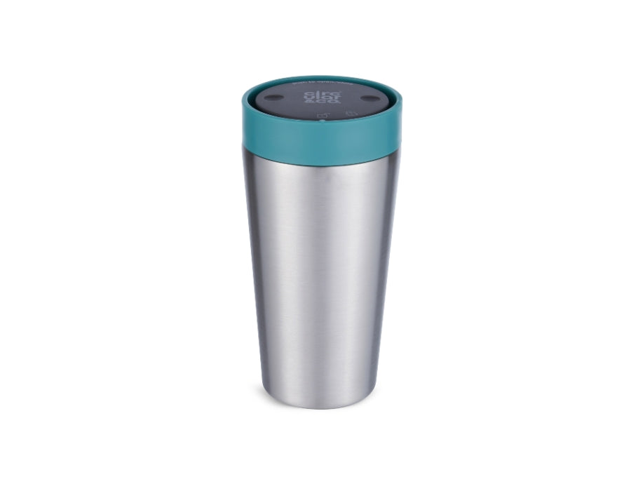 Koffiebeker - RVS - Grijs/Groen - 340 ml