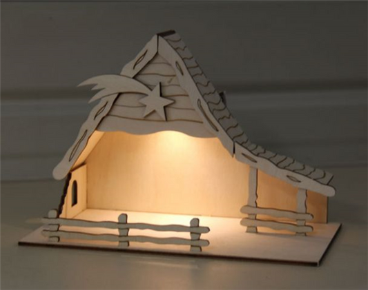 Solarexpert Bouwpakket - Kerststal met Zonnepaneel (out of stock)